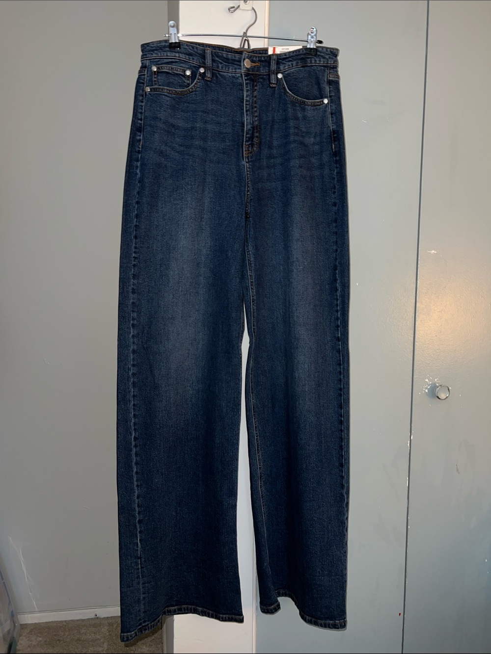 High-Rise Wide-Leg Jeans in Dark Indigo